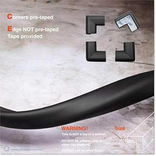 18ft Edge 12 Corners - Bundle & Save - RovingCove HeftyFit Edge Corner Guards, Onyx Black