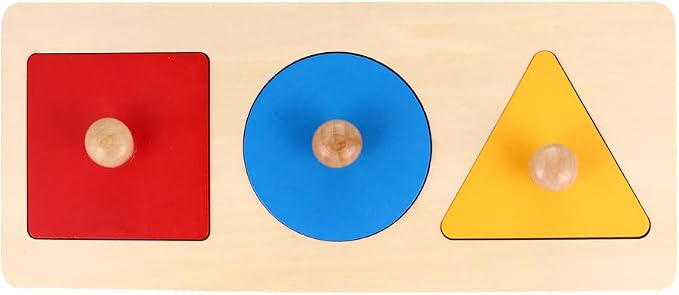 Toyandona Montessori Math Toy Geometry Shape Insets Wooden Puzzle for Preschool Kids 11.61In Fine Motor Skills Development and Shape Recognition Educational Toddler Toy