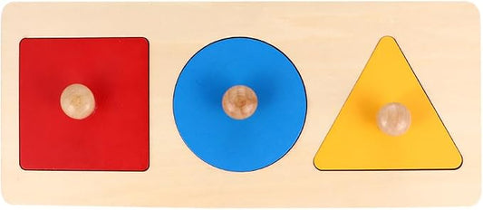 Toyandona Montessori Math Toy Geometry Shape Insets Wooden Puzzle for Preschool Kids 11.61In Fine Motor Skills Development and Shape Recognition Educational Toddler Toy
