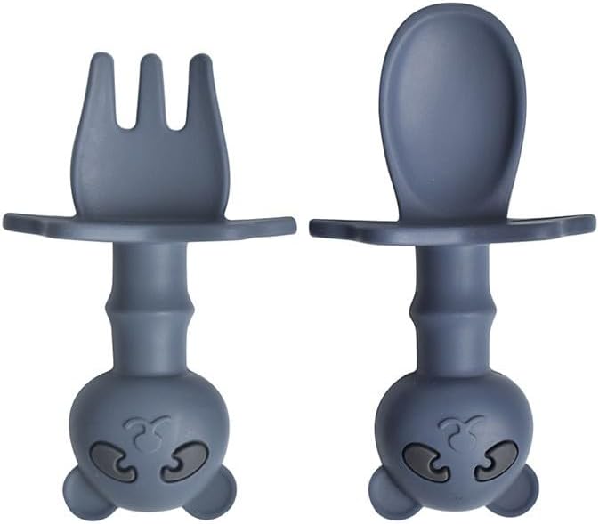 15-Piece Silicone Baby Feeding Set: Includes Suction Plates, Sippy Cup, Bowls, Utensils, Bib – Baby Led Weaning Essentials, BPA-Free, Dishwasher & Microwave Safe (Navy Blue)