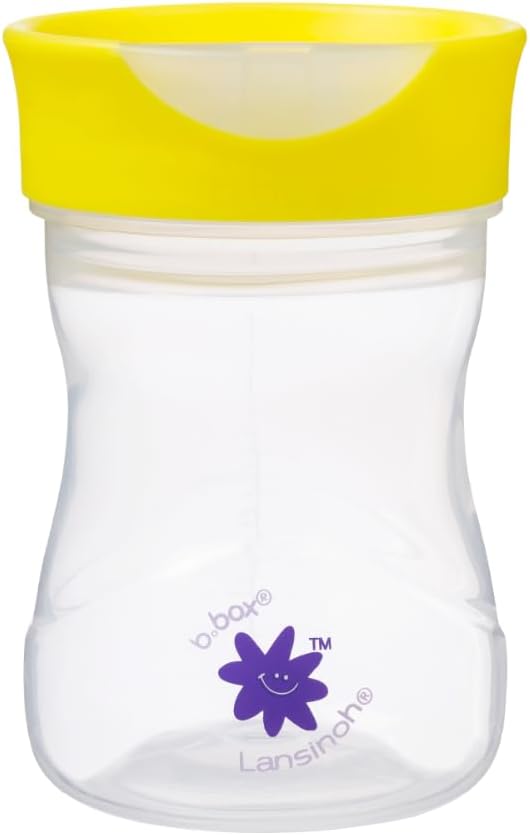 Lansinoh b.box Toddler Training Cup (Ages 12+ Months) | Free-Flow Transition Cup for Toddlers Learning to Drink | BPA-Free, Dishwasher Safe | 8 oz | Lemon