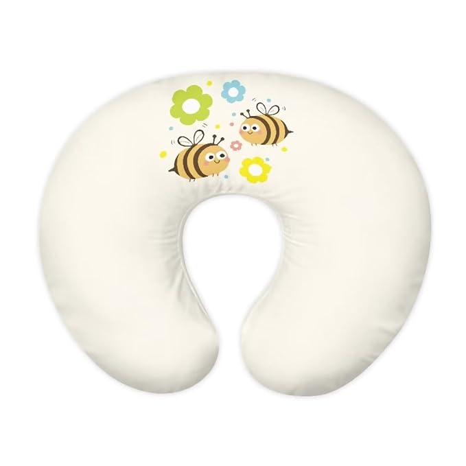 Breastfeeding Pillow Cover Boys Girls, Bees Baby Nursing Pillow Case for Newborn, Soft Fabric Fits Snug On Infant