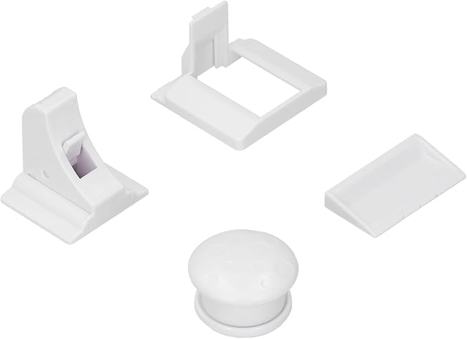 FTVOGUE Child Safety Lock, No Drill Magnetic Cabinet Lock with Rotating Buckle, Prevent Baby From Opening Doors, Ideal for Cabinets and Drawers