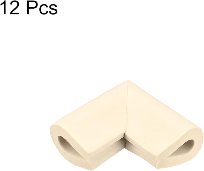 uxcell Corner Guards Edge Protectors, 12Pack U Foam Safety Bumper W Self-Adhesive Tape Furniture Corner Table Edge Guard, 2.16"x1.38"x0.315", Beige