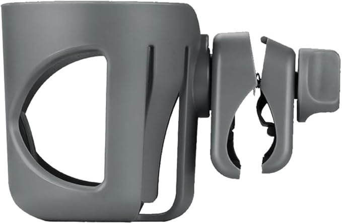 New Cup Holder Compatible with Cybex Stroller. A Solid Super Secure Fit. 360 Degrees. Anti-Shake Spill Resistant. (Gray)