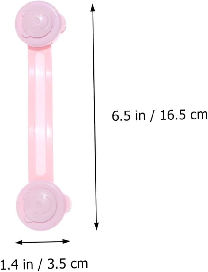 2pcs Bear Shaped Baby Cabinet Safety Latches Easy to Open Child Safety Locks for Cabinets Pink Abs Material Baby Proof Locks