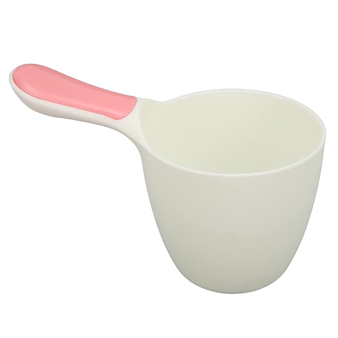 SUNGOOYUE Baby Shampoo Rinse Cup, Soft Silicone Bath Bathing Cup with Plastic Body, Gentle Water Pouring 3 Key Uses for Newborns Toddlers Kids Hair Washing and Bath Time Care