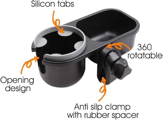 Universal Snack Tray for Stroller with Stroller Cup Holder, Universal Stroller Snack Tray with Cup Holder, Stroller Tray Attachment and Stroller Accessories