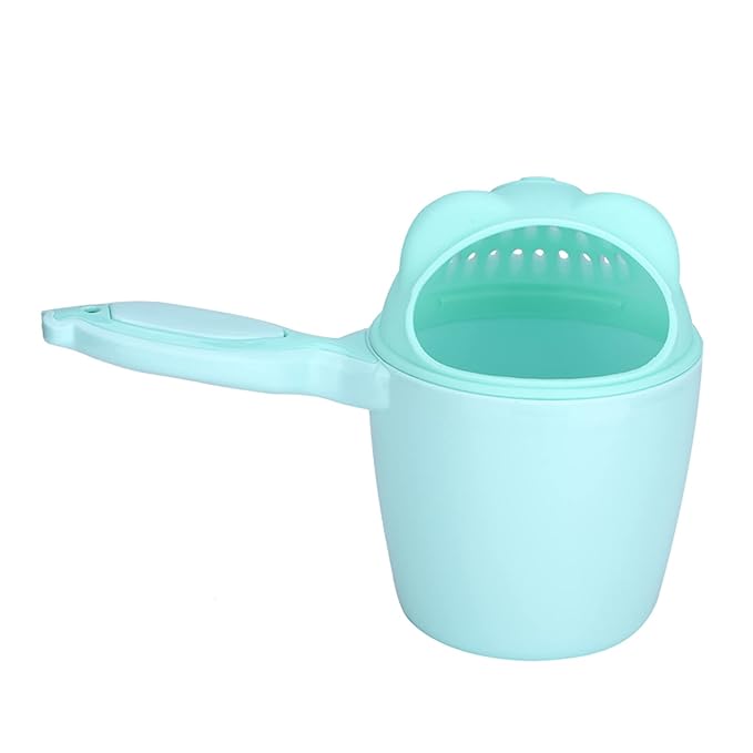 RiToEasysports Baby Bath Cup, Baby Shampoo Cup Cute Kid Wash Hair Rinser Bathing Flusher Protection Eye for Kids Green Pink (Green)