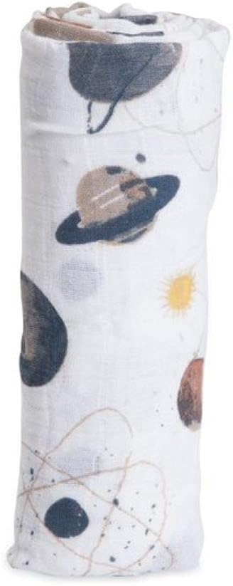 Little Unicorn Premium Cotton Swaddle Baby Blanket | Breathable Fabric | for swaddling, Play, Nursing & More (Planetary)
