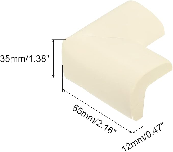 uxcell Corner Guards Edge Protectors, 4Pack Foam Safety Bumper L Shape, 55mm/2.16"(L) for Furniture Corner Table Edge Guard, White