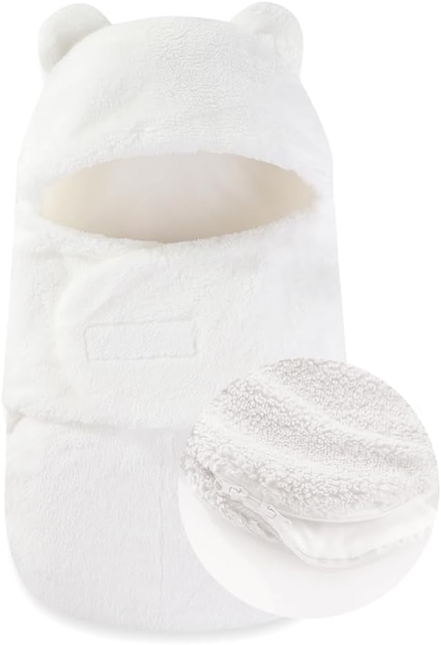 AiWMGL Baby Winter Fleece Swaddle Blanket Boys Girls Warm Soft Plush Sleeping Sacks Adjustable 0-3 Months Newborn Swaddling Wrap