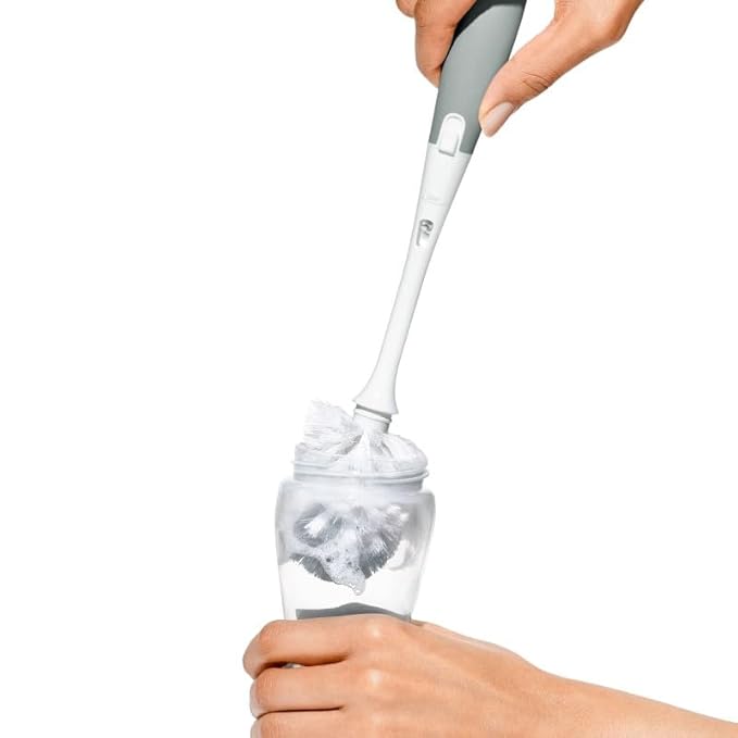 OXO Tot Bottle Brush with Nipple Cleaner and Stand ??Gray, 2-Pack