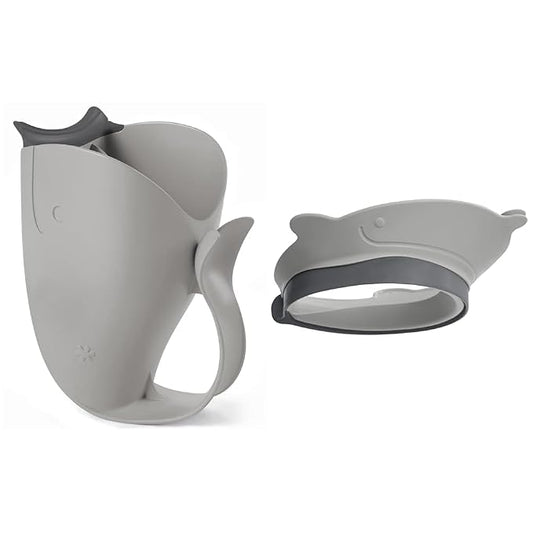 Skip Hop Baby Bath Gift Set with Moby Tear-Free Waterfall Rinser and Shower Visor, Grey