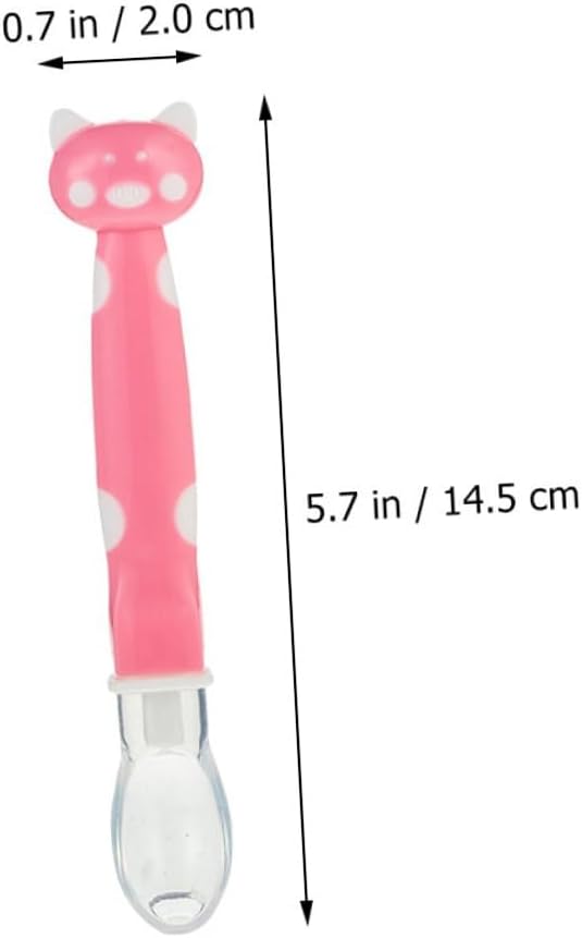 BESPORTBLE 3Pcs Silicone Feeding Spoons Soft Teething Resistant Spoons for Boy Girl Newborn Training with Gentle Gum Care in Haze Blue Rose Pink Mint Green