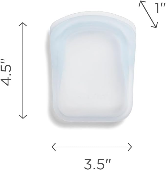 Stasher Silicone Reusable Storage Bag, Pocket Bags 2-Pack, Microwave, Dishwasher, Oven Safe, Sous Vide, Eco Friendly, Leak-free, Food-safe Silicone Snack Bags for Travel, 4 oz, Clear & Aqua | Leakfree Travel Bag
