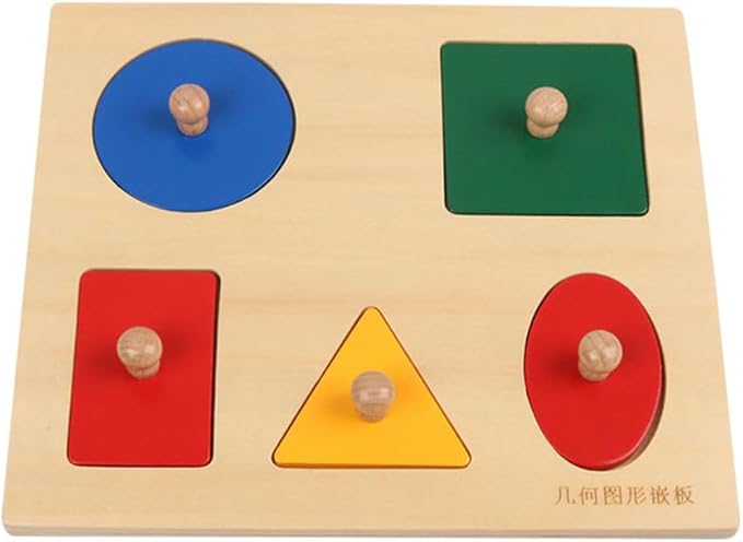 Montessori Geometric Shape Peg Puzzle, Early Education Toy for Hand-Eye Coordination