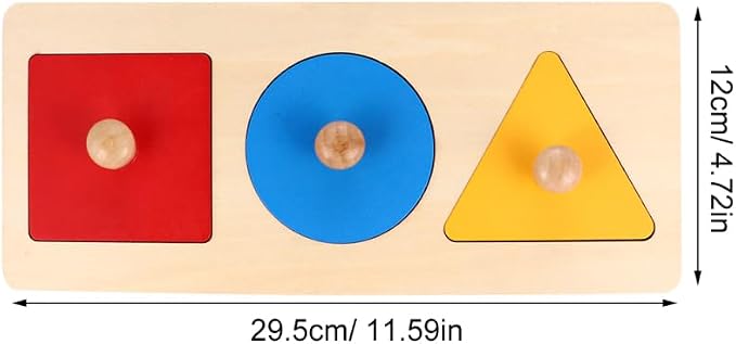 Toyandona Montessori Math Toy Geometry Shape Insets Wooden Puzzle for Preschool Kids 11.61In Fine Motor Skills Development and Shape Recognition Educational Toddler Toy