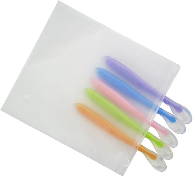 Gadgetime USA Baby Feeding Spoons Set (Pack of 5) - Self Chewable Spoon - Toddler Training Utensils - Ergonomic & Safe