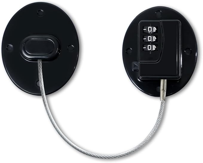 AOSITE Keyless Digital Lock - Multi-Purpose Child Proof Latches for Refrigerator, Freezer, Cabinet, Drawer & Wardrobe, No-Drill Adhesive Safety Lock with Combination Code (1Pack Black)
