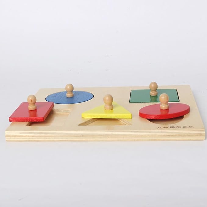 Montessori Geometric Shape Peg Puzzle, Early Education Toy for Hand-Eye Coordination