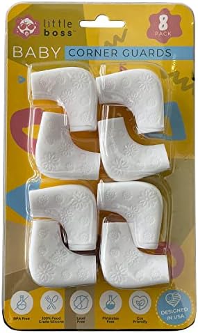 Corner Protector for Baby (8 Pack), Safety Silicone Corner Guards ??Childproof Protectors for Sharp Table & Furniture Edges, Soft & Non-Toxic, Easy Installation, Fits All Surfaces ??White