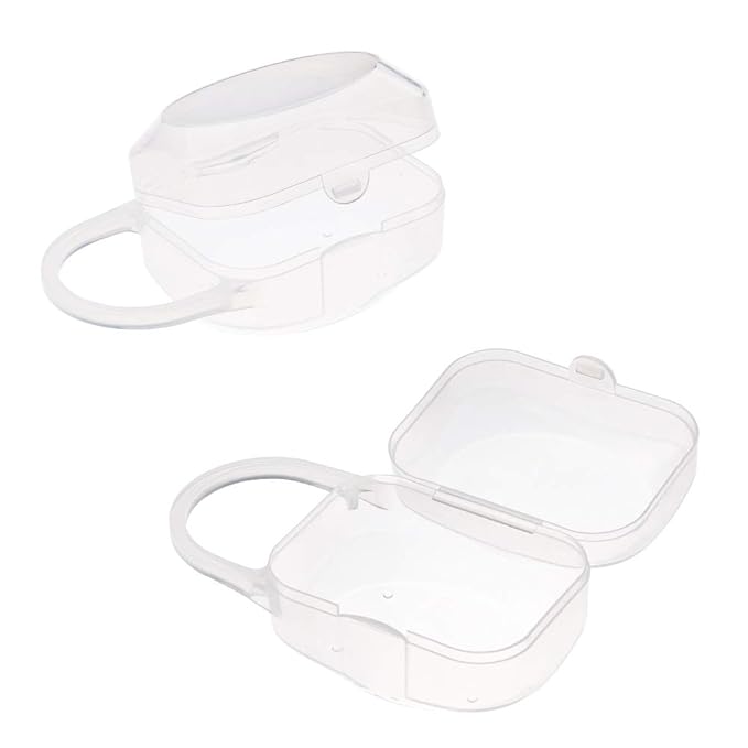 Accmor Pacifier Case, Pacifier Holder Case with Handle, BPA Free Universal Pacifier Container Box for Travel, Transparent, 3 Pack