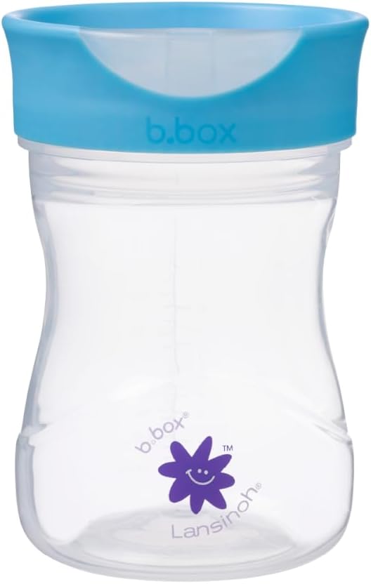 Lansinoh b.box Toddler Training Cup (Ages 12+ Months) | Free-Flow Transition Cup for Toddlers Learning to Drink | BPA-Free, Dishwasher Safe | 8 oz | Blueberry