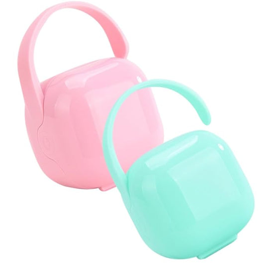 2pcs Protective Soother Container Pacifier Cover for Baby Feeder Portable Soother Case Lidded Storage