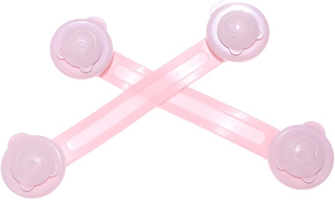 SHOWERORO 2pcs Bear Shaped Childproof Cabinet Locks Material Easy Install Bright Design Safety Locks for Boys and Girls
