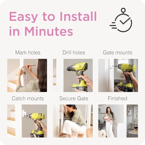 Retractable Baby Gate Perma Child Safety 33" Tall x 71??Wide, Mesh, for Stairs, Doorways, Dogs, Pets, Indoor, Outdoor, One-Handed Operation, Locking, Easy Install, Hardware Mount, White