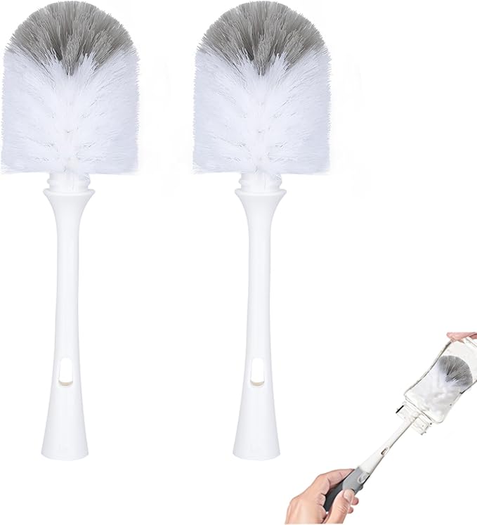 Bottle Brush Replacement Head - Compatible with OXO Bottle Brush. Grayish-White (Pack of 2).