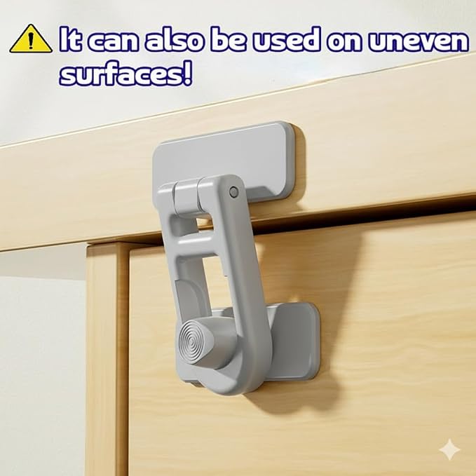 4 Pack Child Proof Cabinet Locks,Baby Proofing Locks for Cabinets, Oven, Freezer & More,Easy to Install, No Drill, Secure Adhesive (Grey)