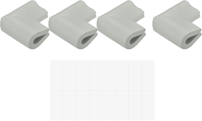 uxcell Corner Guards Edge Protectors, 24Pack U Foam Safety Bumper W Self-Adhesive Tape Furniture Corner Table Edge Guard, 2.16"x1.38"x0.31", Light Grey