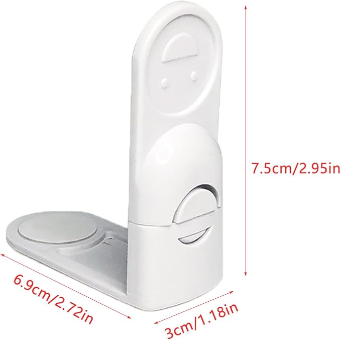 4 Pack Kitchen Cabinet Locks Baby Proofing Adhesive 90 Degree Right Angle Drawer Locks Latches Child Safety Baby Locks for Bedroom Dresser Storage Tower Nightstand Bedside Table File Cabinet