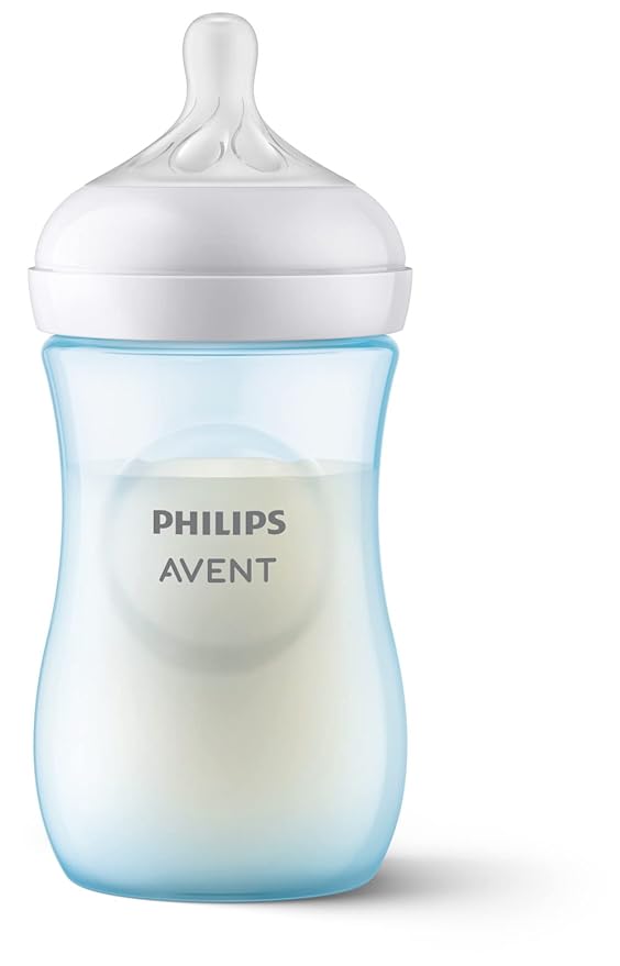 Philips Avent Natural Baby Bottle with Natural Response Nipple, Blue Baby Gift Set with Snuggle, SCD838/04 (Pack of 2)