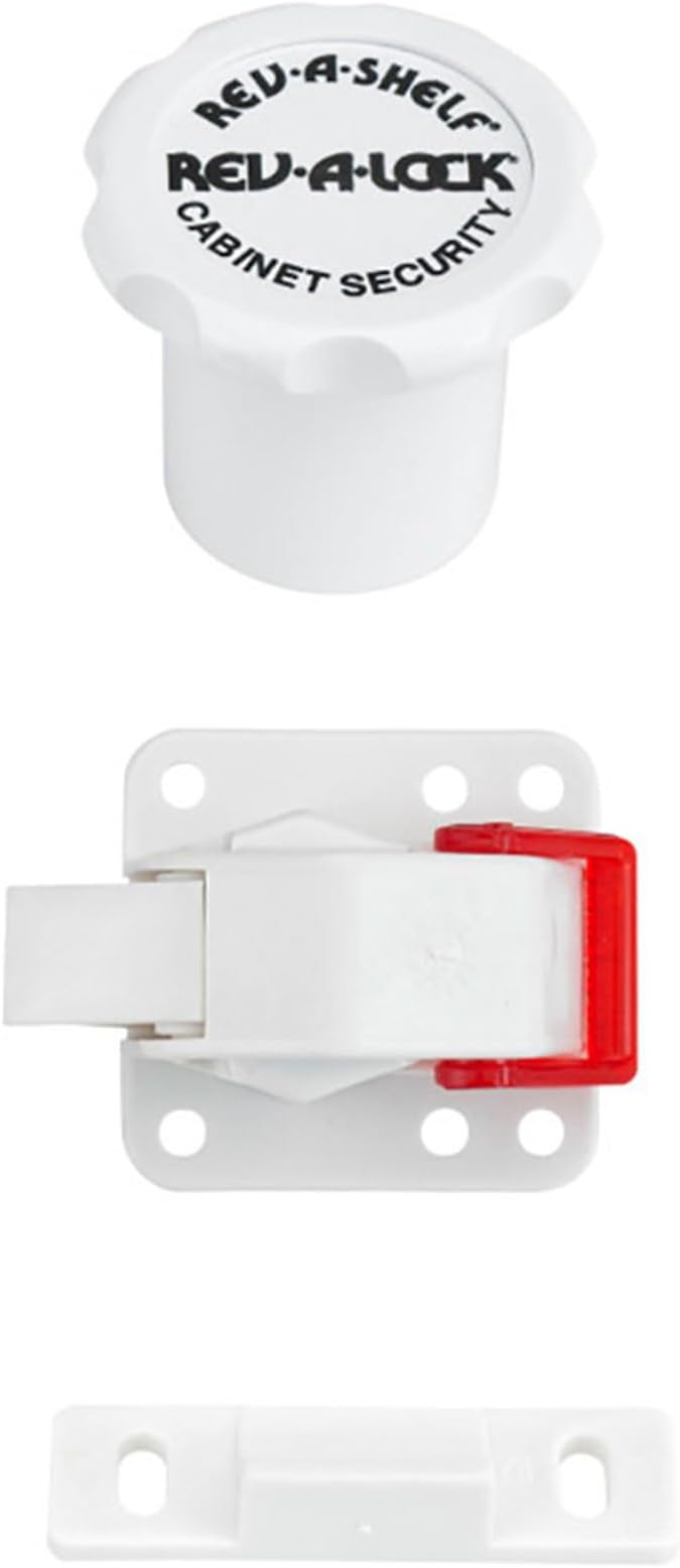 Rev-A-Shelf RAL-101-1 Rev-A-Lock Magnetic Cabinet Security System Set to Child Proof Cabinet Drawers and Doors with 5 Locks and 2 Keys (2 Pack)