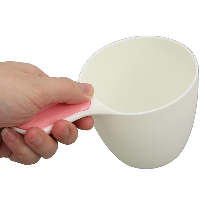 SUNGOOYUE Baby Shampoo Rinse Cup, Soft Silicone Bath Bathing Cup with Plastic Body, Gentle Water Pouring 3 Key Uses for Newborns Toddlers Kids Hair Washing and Bath Time Care