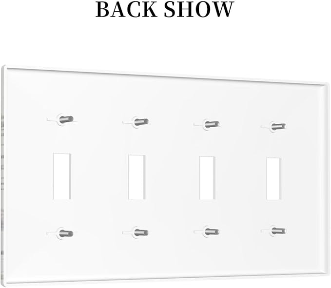 Beige Wild Flower Floral Blossom Decorative 4 Gang Quad Toggle Light Switch Cover Electric Large Size Quadruple Faceplate Decorative Switch Face Wallplate