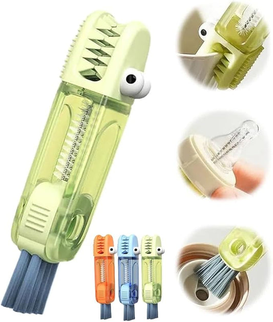 B-Green 3 in 1 Rotatable Cup Lid Cleaner - Crevice Cleaning Brush Set for Baby Bottles