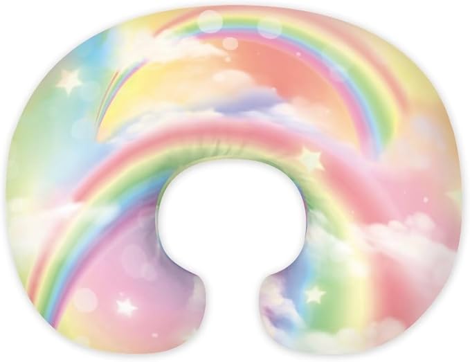Rainbow 2 Nursing Pillow Case for Newborn Support for Breastfeeding, Bottle Feeding & Bonding Feeding Pillow Cover Stretchy Comfortable Pillow Slipcover Cover Only