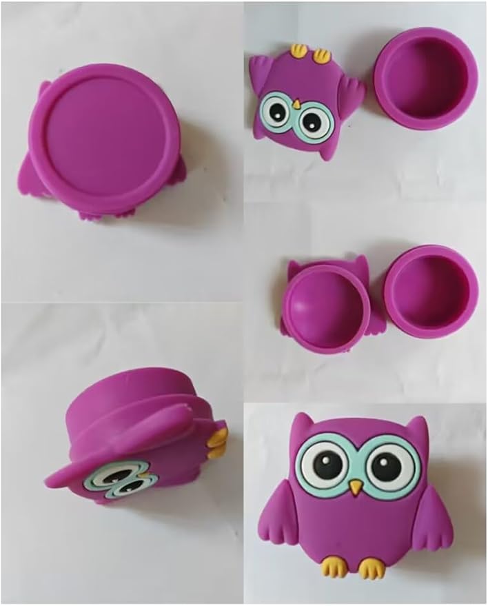 Owl Design 12ml Silicone Container Jars Storage 6pcs