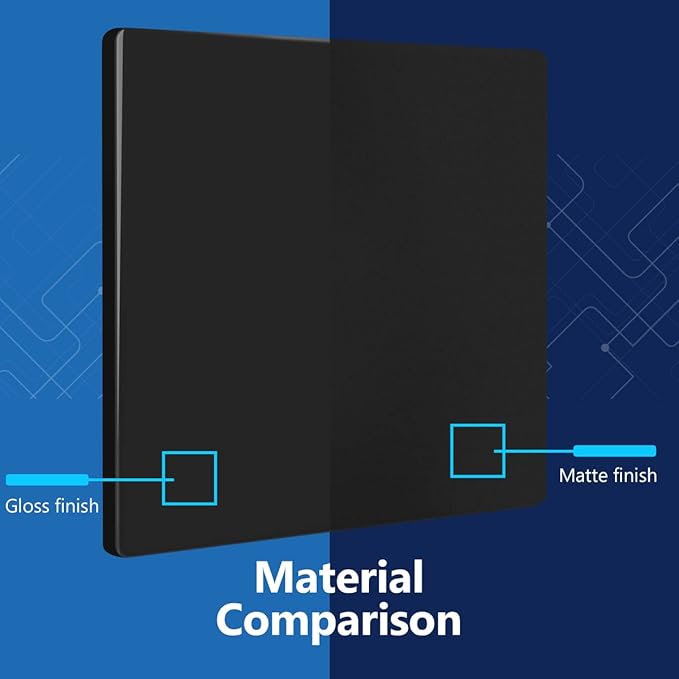 LIDER Double Blank Wall Plate, Temperature and Impact Resistant, UL Listed, Polycarbonate Thermoplastic, Screwless Design, Matte Finish, Modern Upgrade, Midsize, 2-Gang, 4.88??x 4.92?? Black, 10 Pack