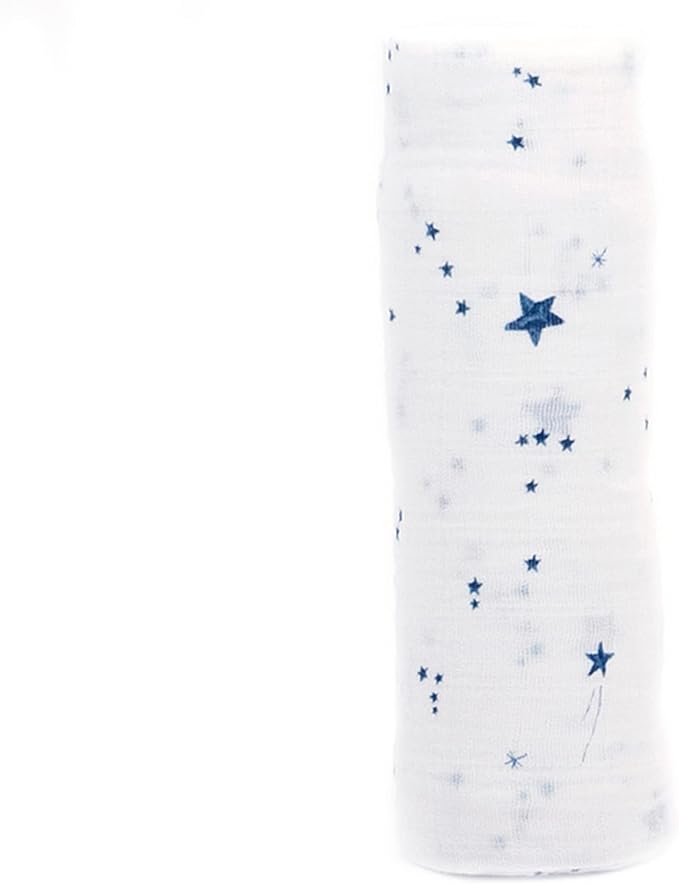 Little Unicorn Premium Cotton Swaddle Baby Blanket | Breathable Fabric | for swaddling, Play, Nursing & More (Shooting Stars)