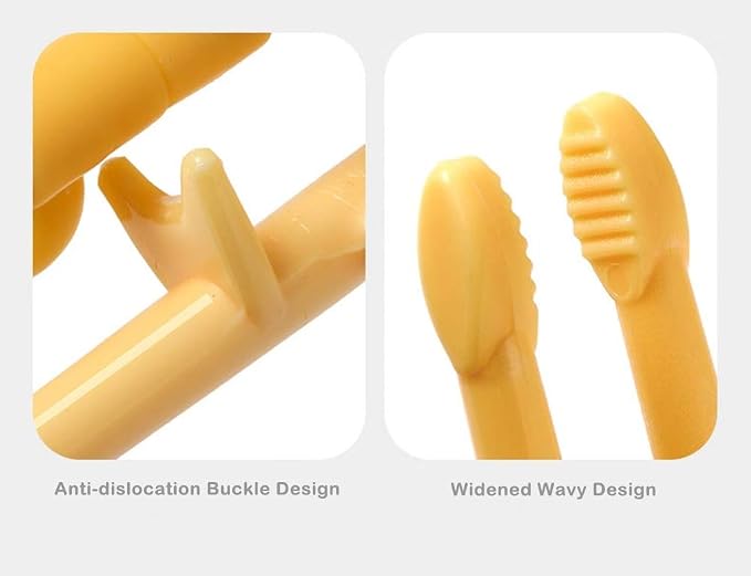 Training Chopsticks for Kids - Use Completely Harmless Material - Anti-Dislocation Buckle Design - Includes Portable Box (Yellow)