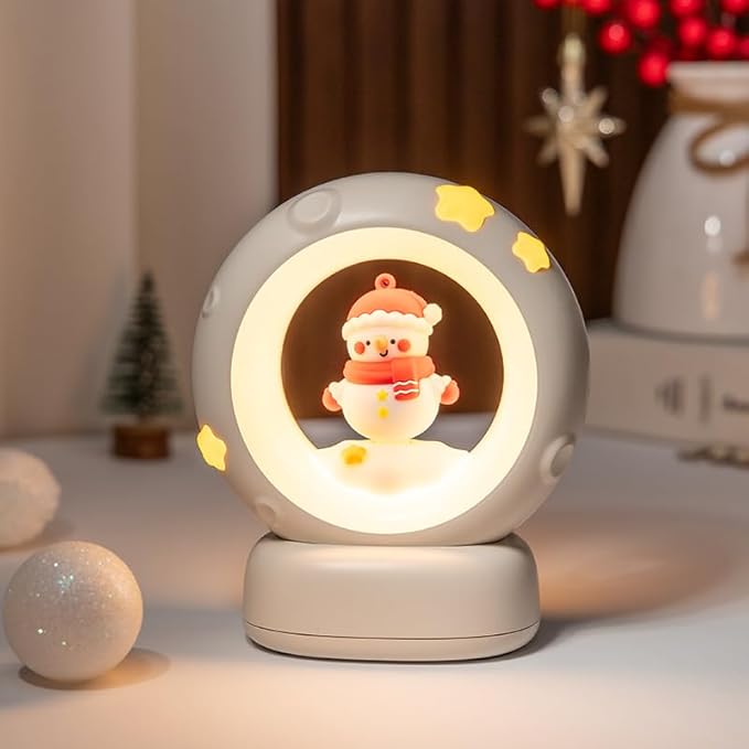 AVEKI Snowman Night Light, Cute Christmas Snowman Lights Gifts for Kids Boys Girls, Dimmable Bedside Touch Lamp for Nursery Kids Room, Christmas Gifts for Your Princess Sweetheart