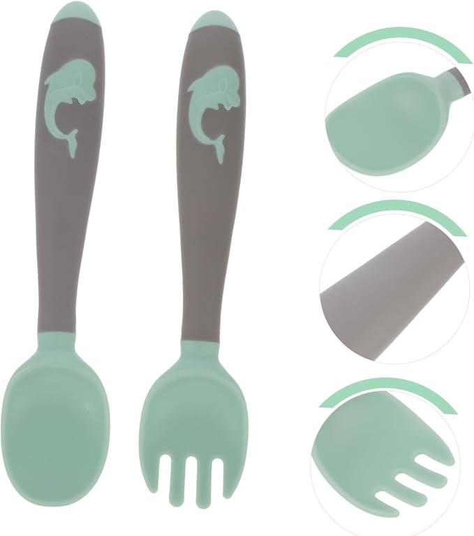 TOYANDONA 1Set Utensils Set Food Grade Spoon Fork for Self Feeding Bendable Design for Little Hands Portable Storage Box Included Eating Essentials
