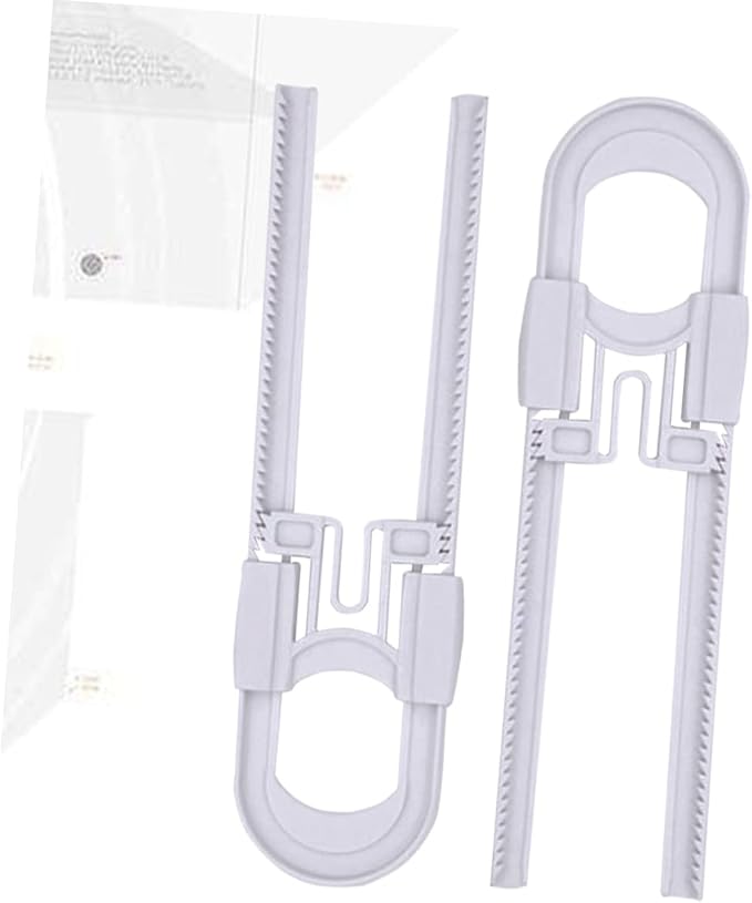 Hemoton 2pack U-shaped Childproof Cabinet Locks Safety Latches for Kitchen Knobs Handles Easy to Install Safety Locks White