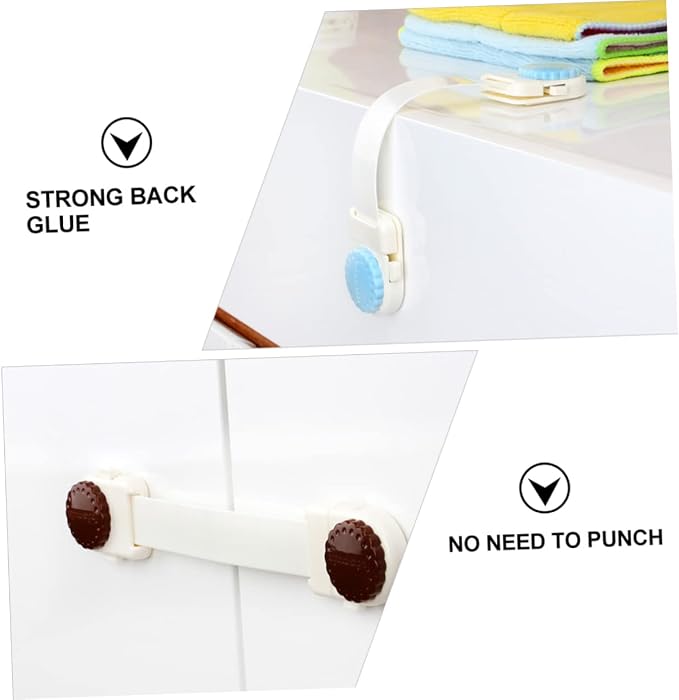 FAVOMOTO 3pcs -pinch Drawer Lock for Cabinets Guard Strong Adhesive Easy to Install Mixed Colors for Home Office Use