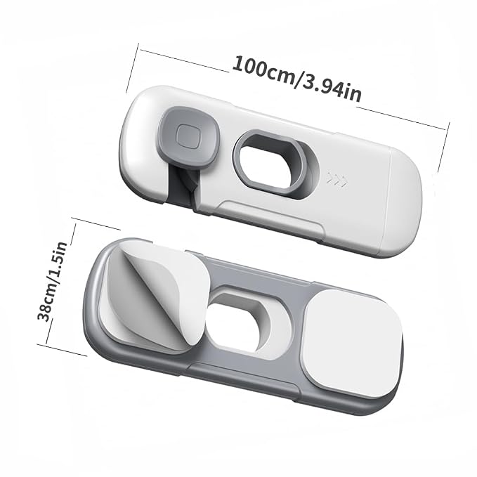 5Pack Child Proof Refrigerator Lock, Fridge Locks for Kids,with Adhesive,Child Safety Locks for Doors, RV Refrigerator, Oven Lock Child Safety Baby Cabinet Locks (Dark Gray, 5 Count (Pack of 1))